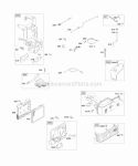 Air Cleaner Controls Exhaust System Governor Spring Ignition Diagram and Parts List for 12F612-0115-B1  Briggs and Stratton Engine